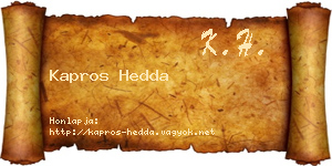 Kapros Hedda névjegykártya